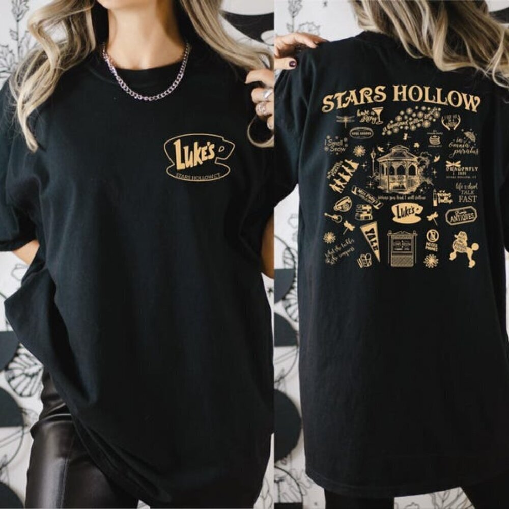 Stars Hollow Lukes Diner Retro TV Fan Graphic Unisex T-Shirt